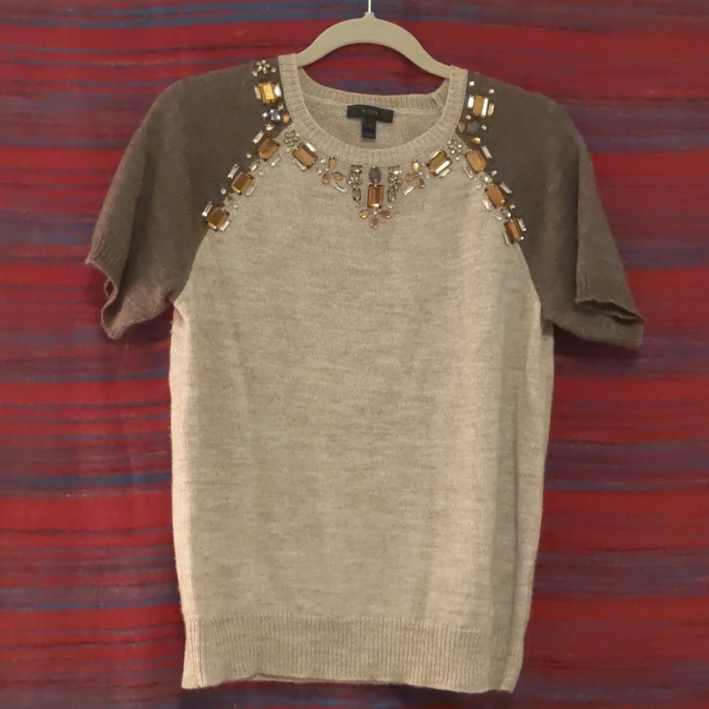 J. Crew Jewel Neck Sweater